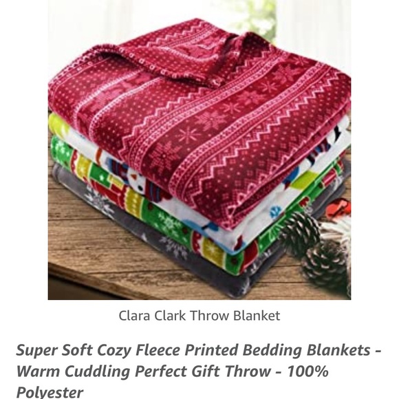 New Clara Clark Fleece Throw - Holiday Gifts - Picture 2 of 4